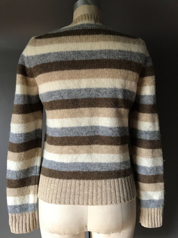 Vtg Braemar Earth Tone Striped Sweater / Scottish… - image 8