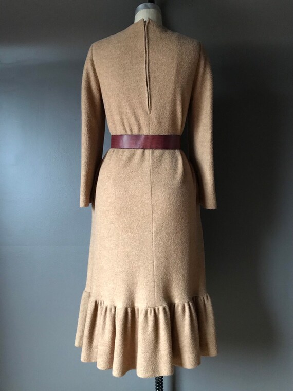 Vtg 70s 80s Long Sleeve Dress / Ruffle Hem - image 3
