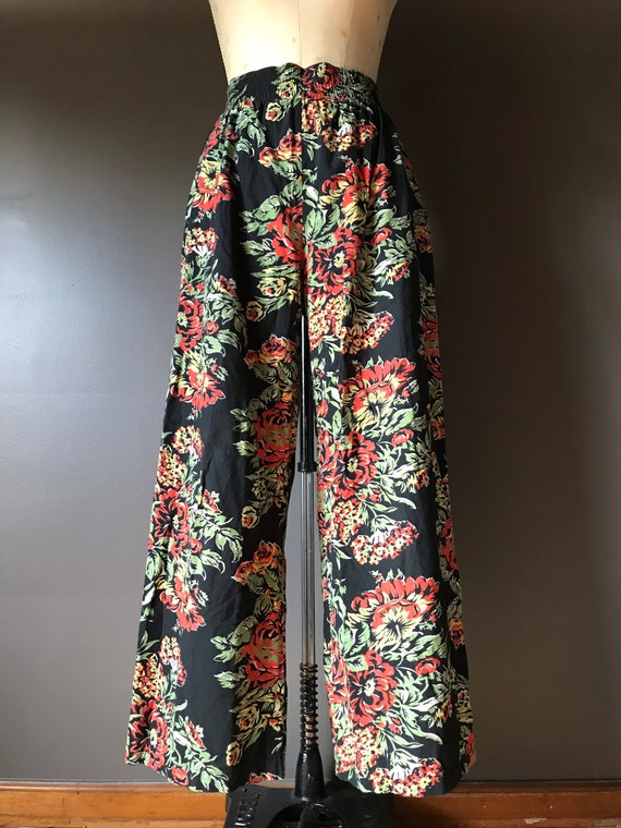 Vtg 80s Norma Kamali Floral Pants - image 2