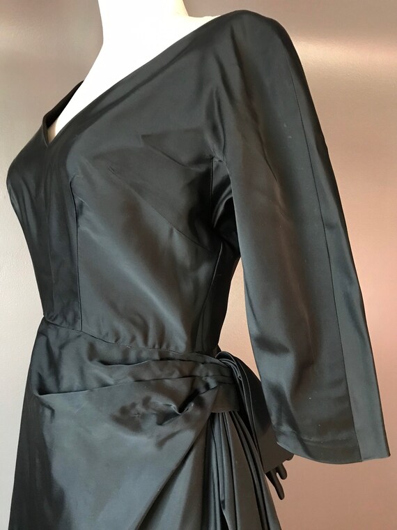 Vtg 50s Black Party Dress - image 5