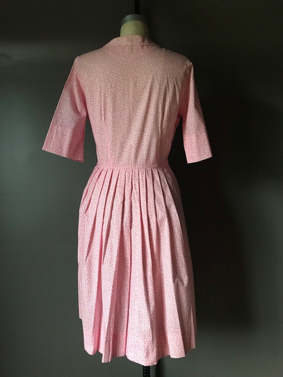 Vtg 60s Cos Cob Micro Rose Print Day Dress - image 3