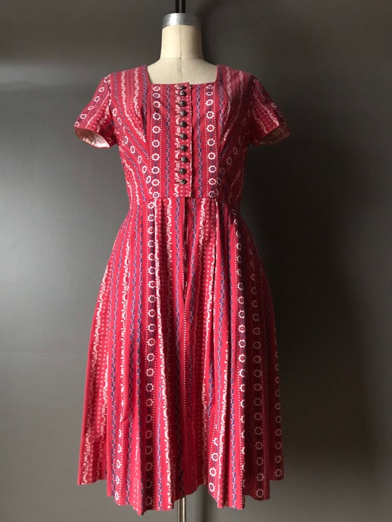 Vtg 50s 60s Dirndl Dress - image 3