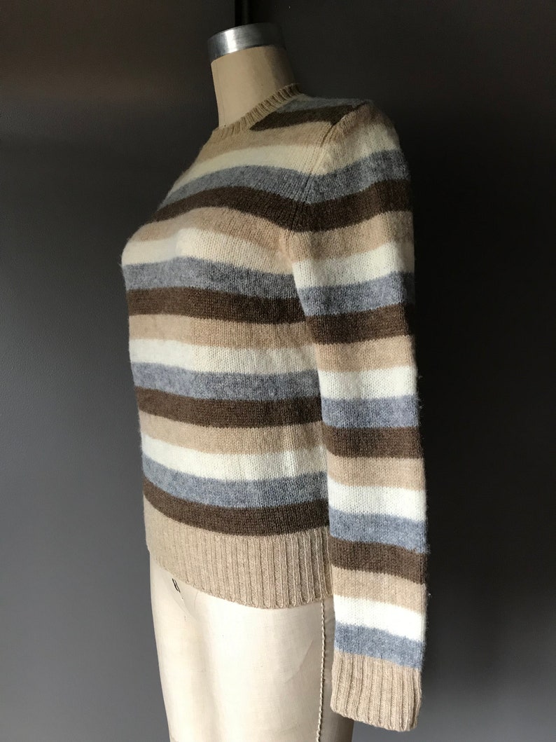 Vtg Braemar Earth Tone Striped Sweater / Scottish Shetland Wool image 9