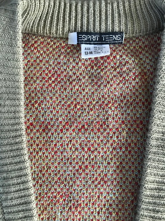 Vtg Esprit Teen Cardigan Zipper Sweater - image 7