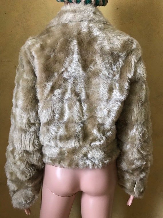 Vtg 60s 70s Faux Fur Crop Teddy Bear Coat - image 4