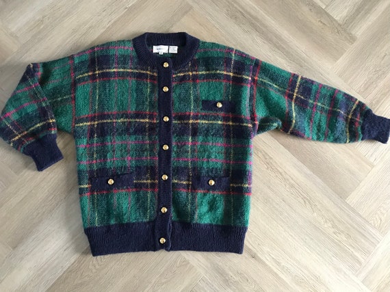 Vtg Jacobson’s Tartan Plaid Cardigan Sweater - image 2