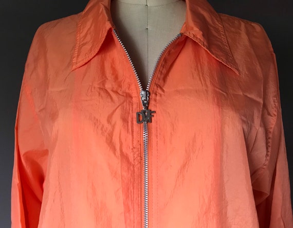 Vtg 90s Diane Von Furstenberg Orange Windbreaker … - image 4