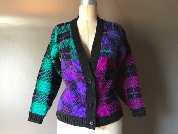 Vtg 80s Cardigan Sweater - image 1