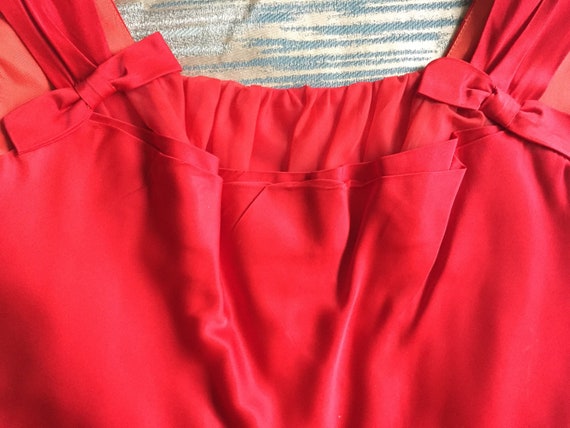Vtg 50s Red Sweetheart Dress / Hot Cocktail Dress… - image 9