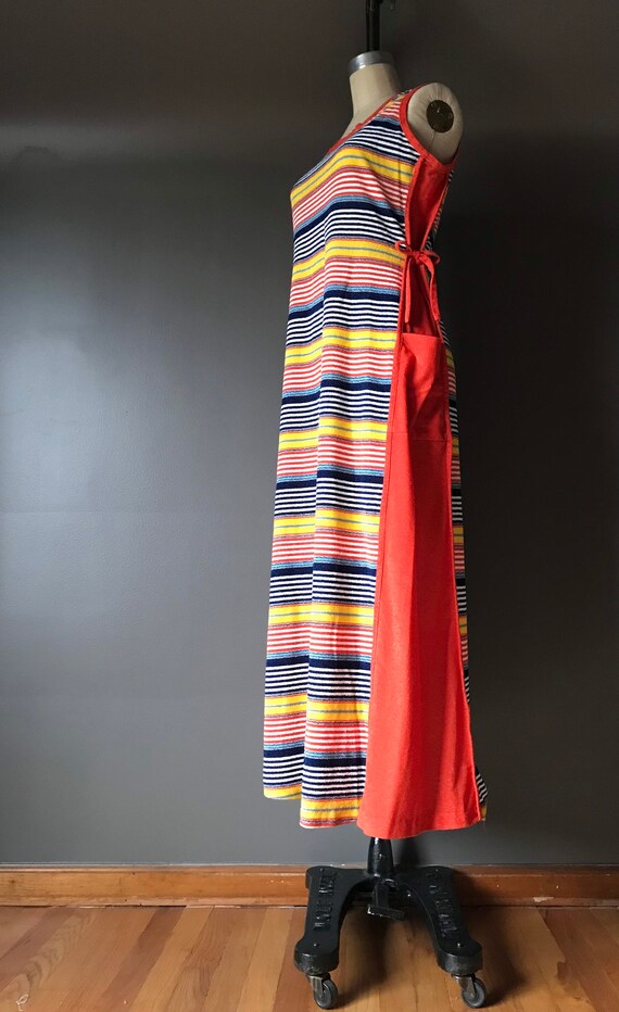 Vtg 70s Terry Cloth Sleeveless Dress - image 4