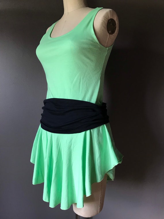 Vtg 80s Rounded Hem Skater Dress / Let’s Get Phys… - image 2