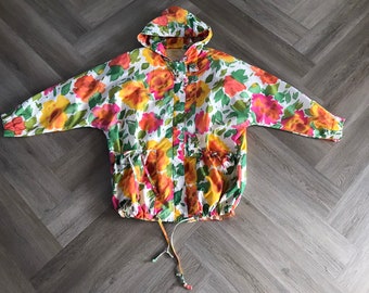 Vtg 80s Neiman Marcus Floral Spring Jacket