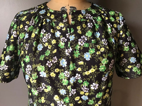 Vtg 70s Floral Plus Size Dress - image 3