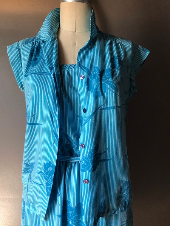 Vtg 70s 80s Tube Top Dress with Matching Button U… - image 4