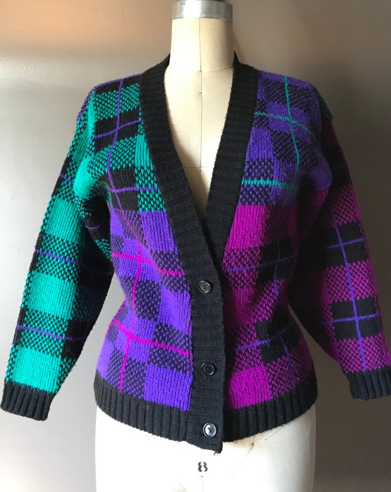 Vtg 80s Cardigan Sweater - image 2