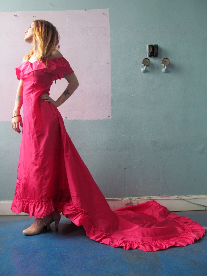 Vtg Flamenco Train Dress / Ball Gown image 9