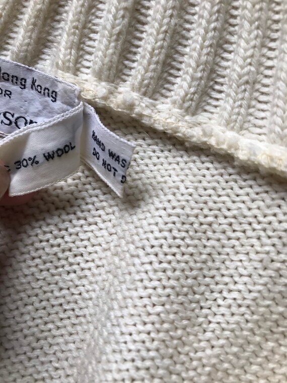 Vtg 70s Cable Knit Boyfriend Sweater - image 8