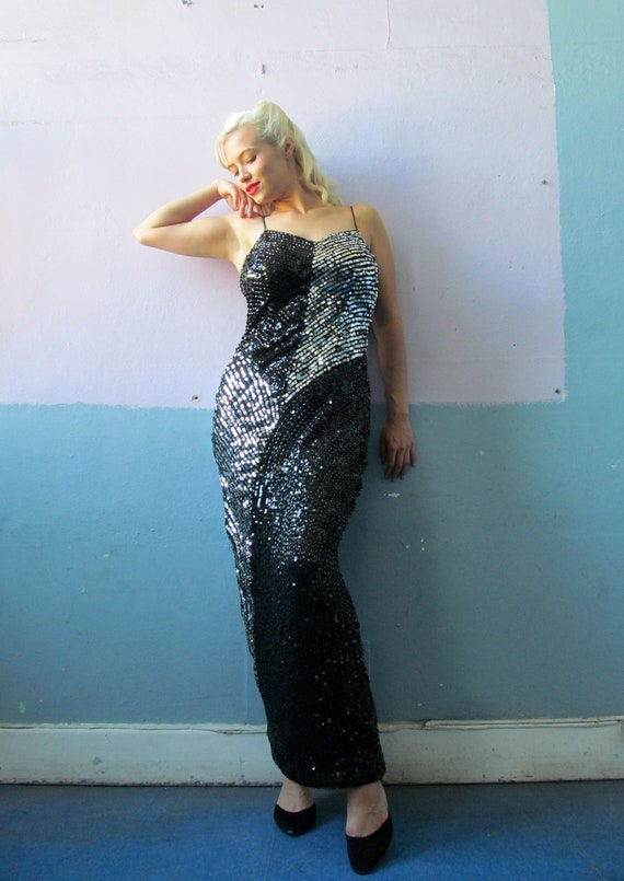 Vtg Sequin Costume Dress