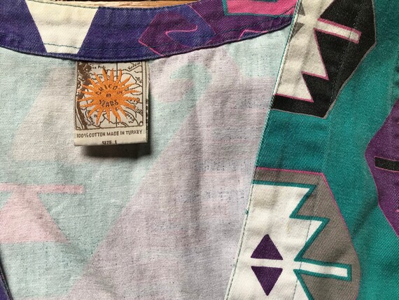 Vtg 90s Southwest Print Vest - image 7