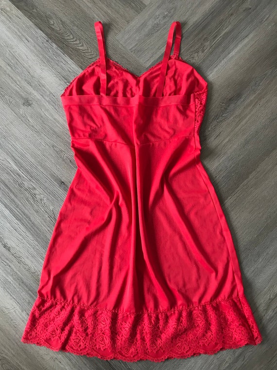 Vtg 60s Red Slip Dress - image 5