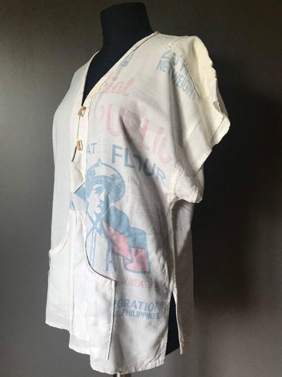 Vtg Flour Sack Shirt / Republic Wheat Flour