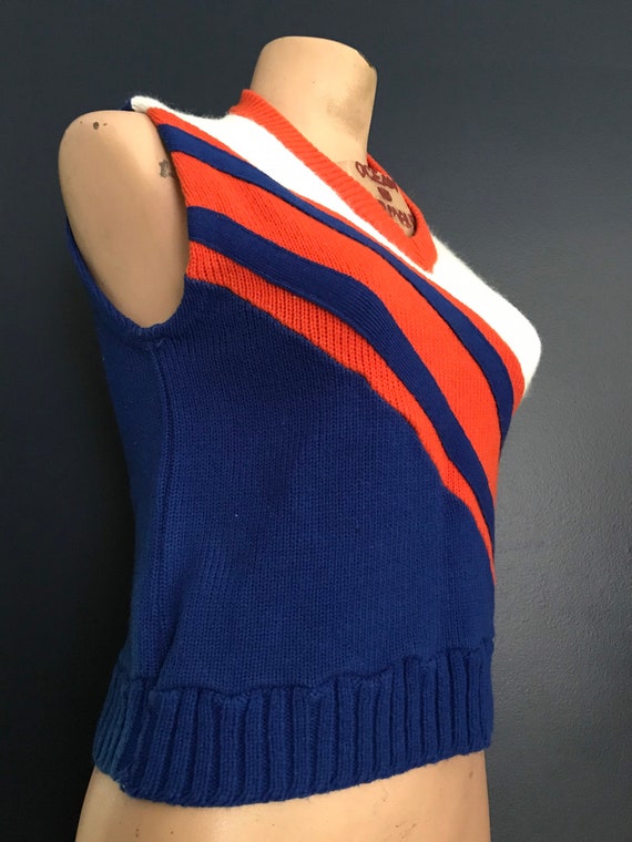 Vtg 60s 70s Cheerleader Sweater Vest