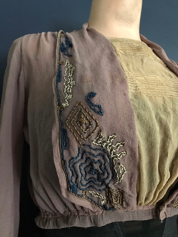 Antique Victorian Edwardian Sheer Blouse Top - image 3