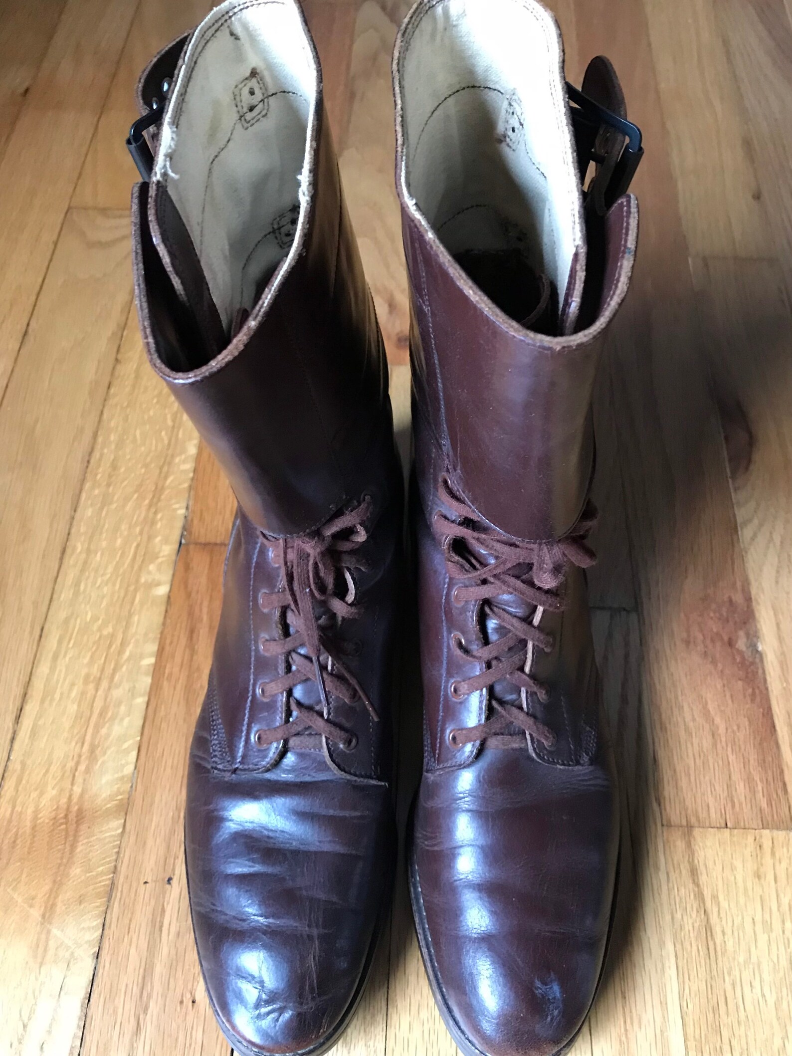 Vtg 50s Double Buckle Military Boots - Etsy