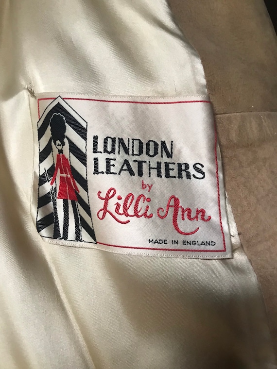 Vtg 70s London Leathers by Lilli Ann Faux Fur Wra… - image 10