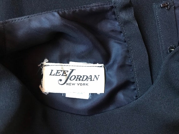 Vtg 70s 80s Lee Jordan Black Ruffle Dress - image 7