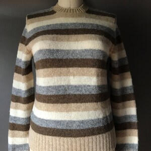 Vtg Braemar Earth Tone Striped Sweater / Scottish Shetland Wool image 4