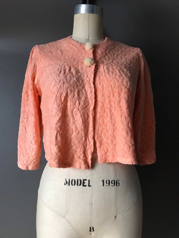 Vtg 50s Crop Bed Jacket - image 3