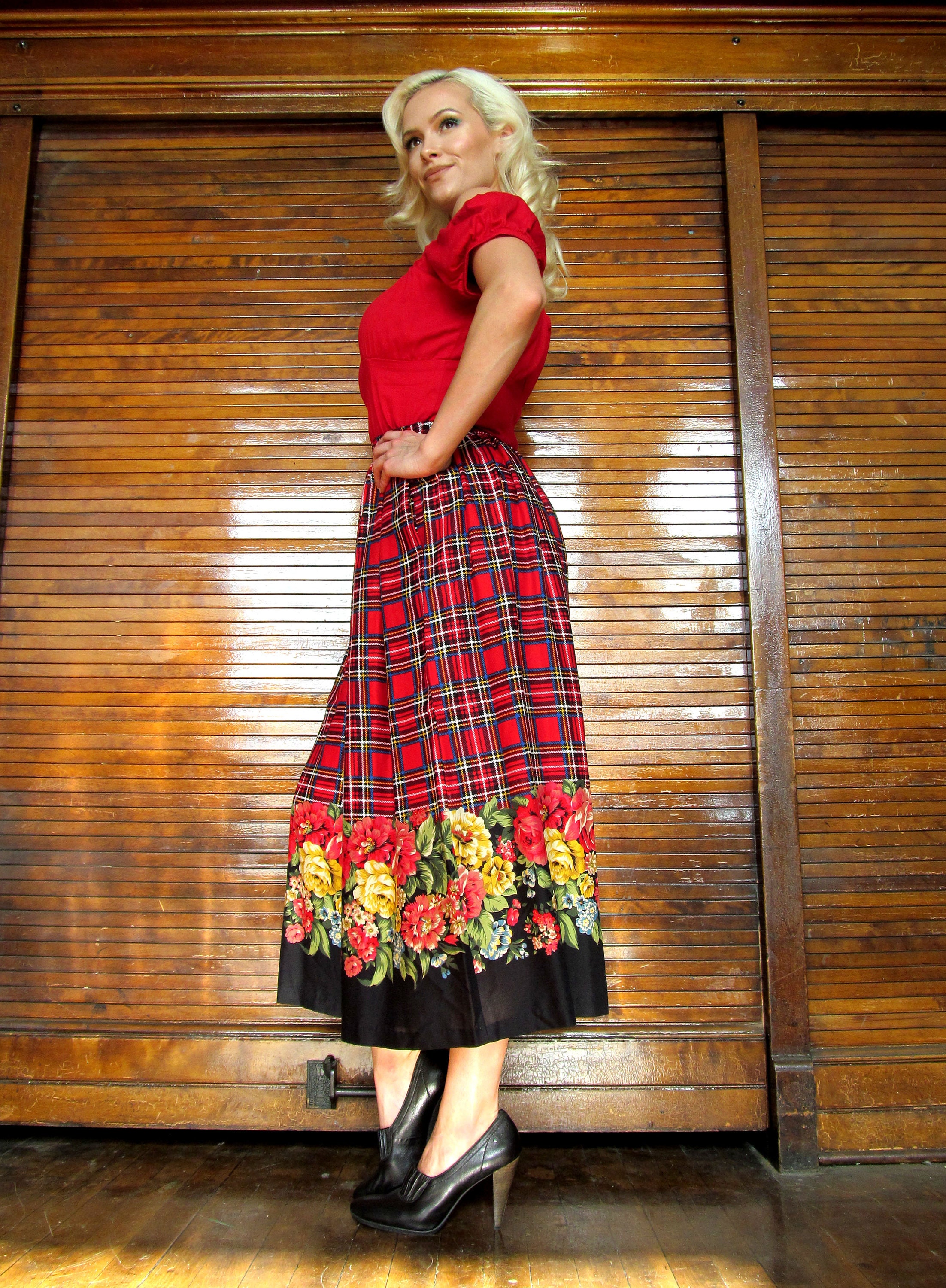 パンツ 80s LANDAU Check Cropped Pant Vtg 80s 90s Plaid & Floral Wide Leg Crop Gaucho Pants - Etsy