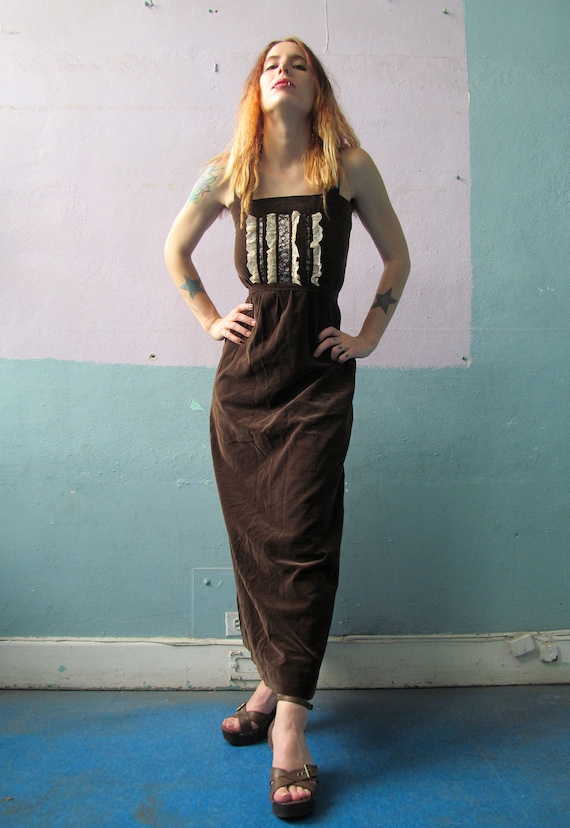Vtg 70s Maxi Dress / Matching Wrap