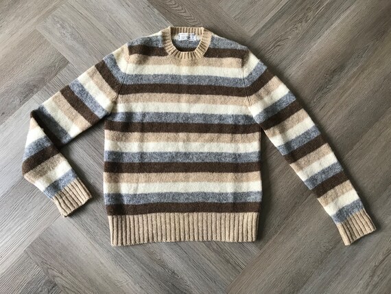 Vtg Braemar Earth Tone Striped Sweater / Scottish… - image 3