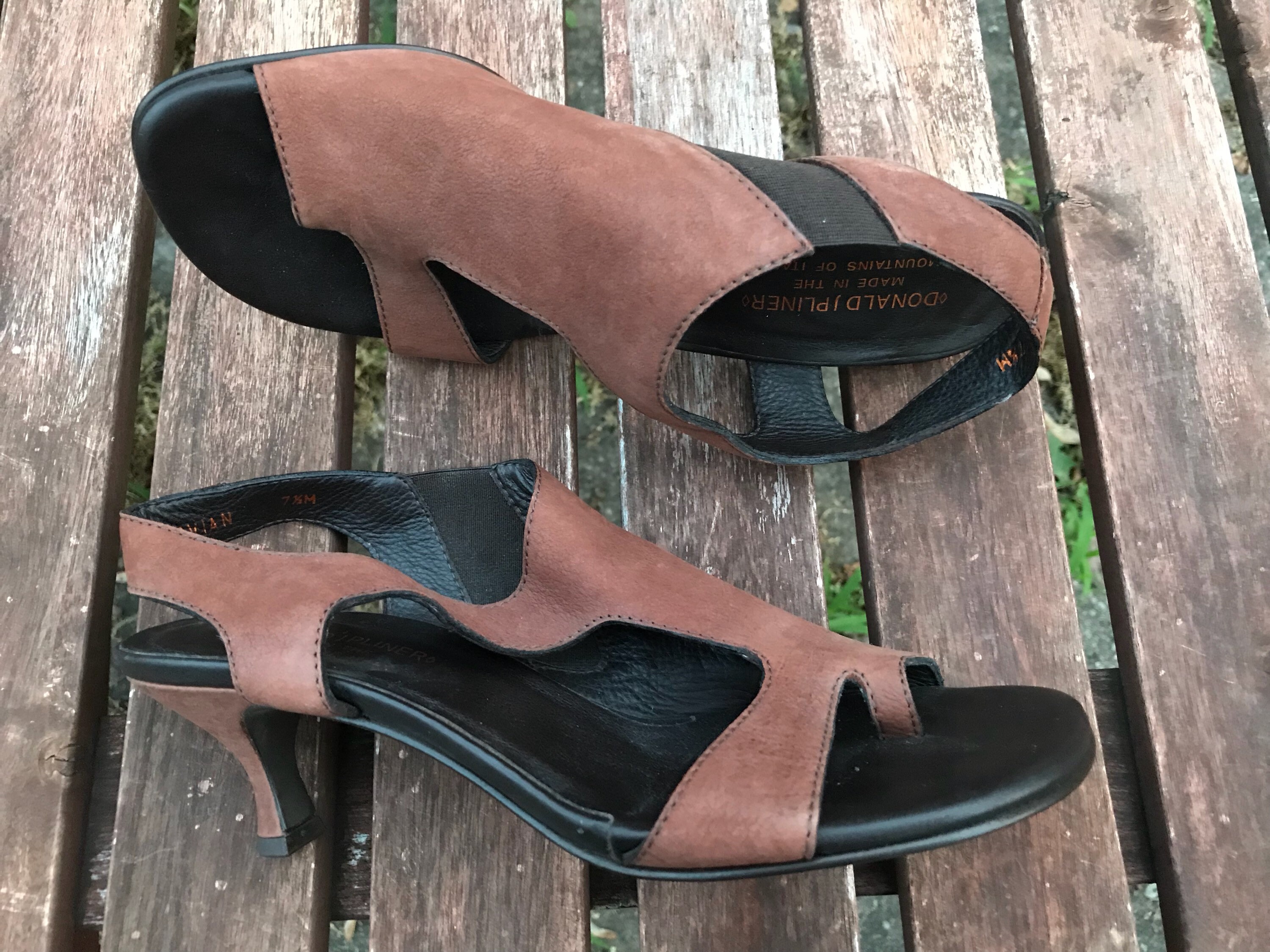 Donald J Pliner Size 7.5 Brown Slingback Sandals / Minimalist | Etsy