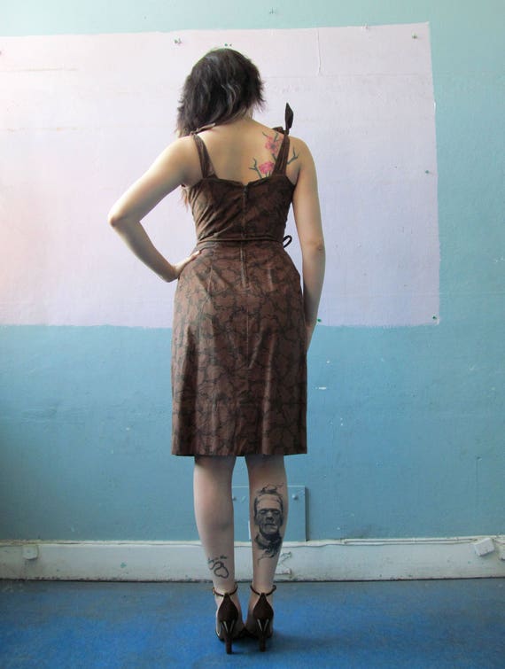 Vtg 50s Bombshell Dress / Rockabilly Wiggle Fashi… - image 4