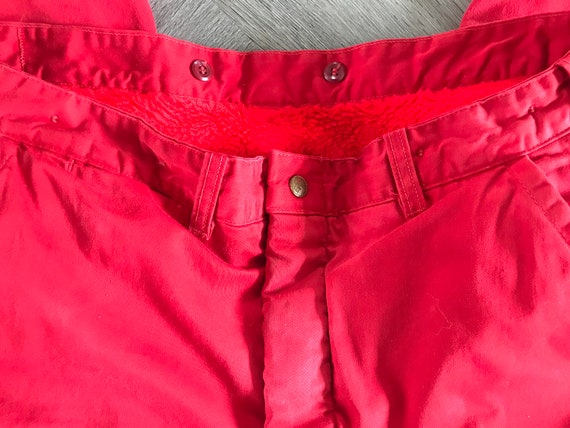 Vtg 60s 70s Red Outdoor Insulated Sport Pants - image 7