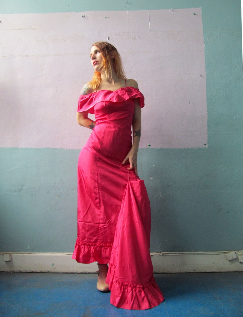 Vtg Flamenco Train Dress / Ball Gown image 2