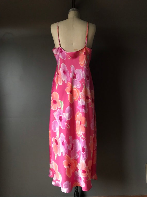 Vtg 90s Natori Floral Slip Dress
