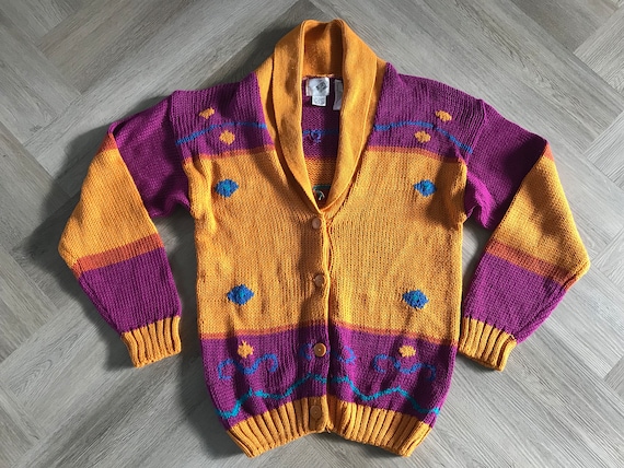 Vtg 90s Cardigan Sweater - image 1
