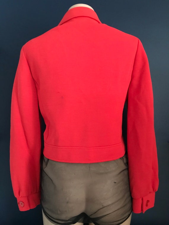 Vtg 70s Saks Fifth Ave Red Crop Jacket - image 8