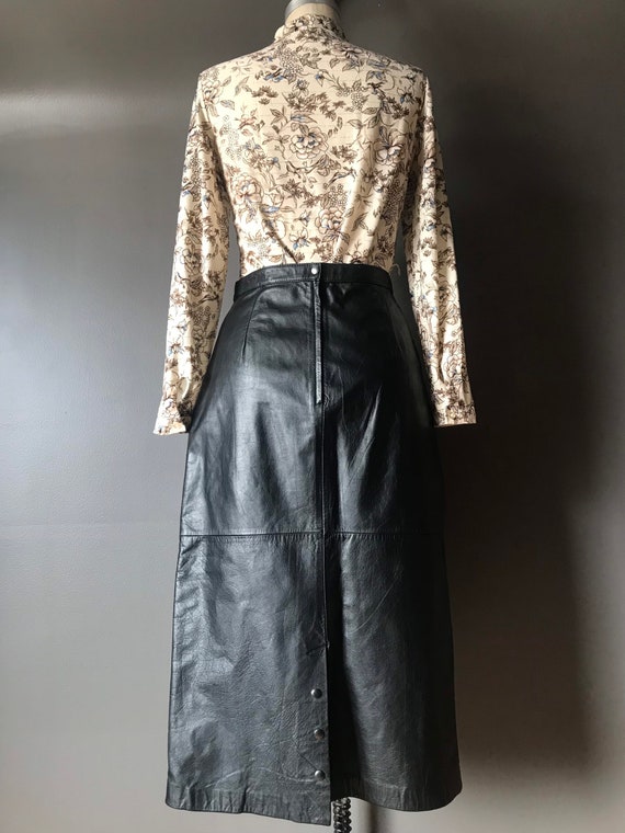 Vtg 80s Leather Skirt - image 6