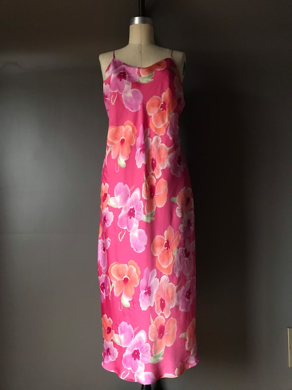Vtg 90s Natori Floral Slip Dress - image 7