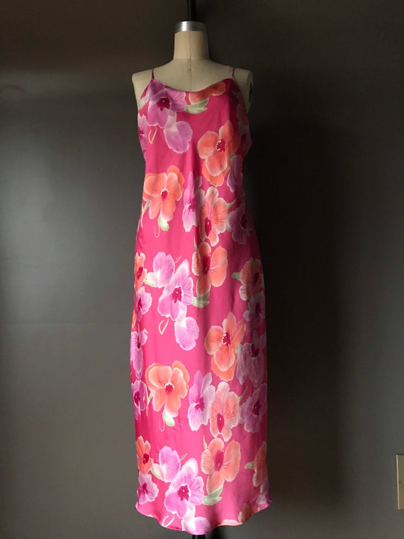 Vtg 90s Natori Floral Slip Dress - image 5