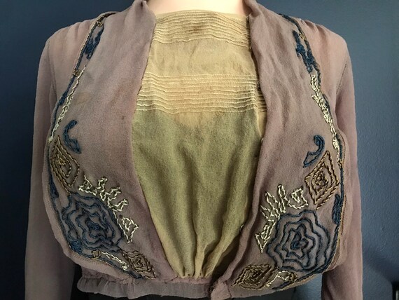 Antique Victorian Edwardian Sheer Blouse Top - image 4