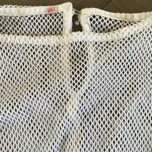 Vtg Crop Fishnet Oversized White Mesh Blouse image 4