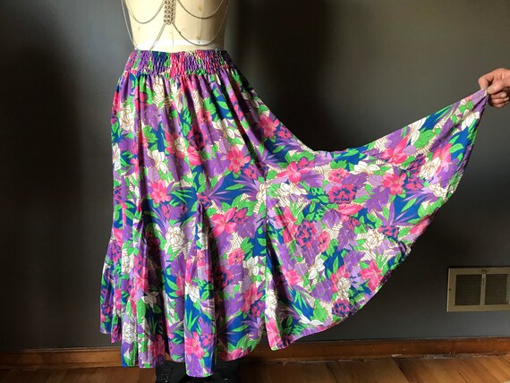 Vtg Diane Freis Georgette Full Pleated Skirt / Ba… - image 4