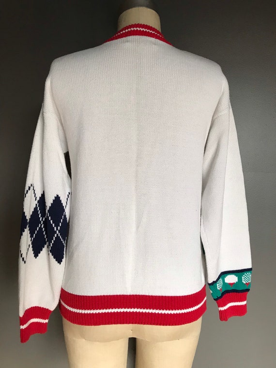 Vtg 90s Eddie Bauer Golf Cardigan / Novelty Sweat… - image 4