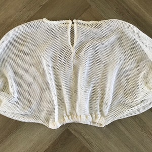 Vtg Crop Fishnet Oversized White Mesh Blouse image 6